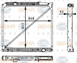 Фото Радіатор, охолодження двигуна Behr Hella Service 8MK 376 721-211