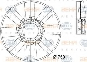 Фото Крыльчатка вентилятора, охлаждение двигателя Behr Hella Service 8MV 376 733-261