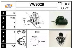 Фото Стартер SNRA VW9026