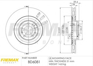 Фото Гальмівний диск FREMAX BD-6081