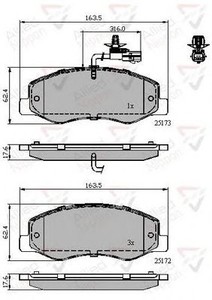 Фото Комплект гальмівних колодок, дискове гальмо COMLINE ADB12108