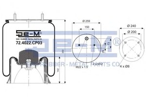 Фото Кожух пневматической рессоры SEM-LASTIK 724022CP03