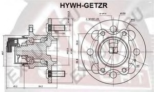 Фото Ступица колеса Asva HYWH-GETZR