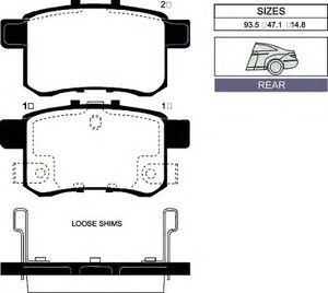 Фото Комплект гальмівних колодок, дискове гальмо GOODWILL 2021R