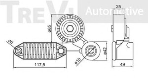 Фото Натяжная планка, поликлиновой ремень TREVI AUTOMOTIVE TA2150