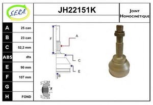 Фото Шарнірний комплект, приводний вал SERA JH22151K