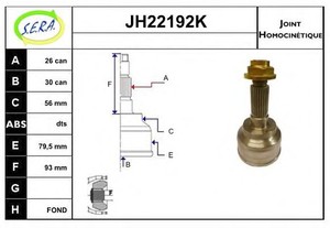 Фото Шарнірний комплект, приводний вал SERA JH22192K