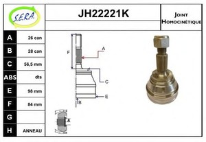 Фото Шарнірний комплект, приводний вал SERA JH22221K