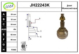 Фото Шарнірний комплект, приводний вал SERA JH22243K