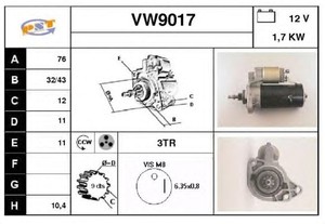 Фото Стартер SNRA VW9017