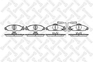 Фото Комплект гальмівних колодок, дискове гальмо STELLOX 635002SX