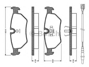 Фото Комплект гальмівних колодок, дискове гальмо Bosch 0 986 TB2 593