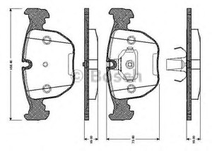 Фото Комплект гальмівних колодок, дискове гальмо Bosch 0 986 TB2 743