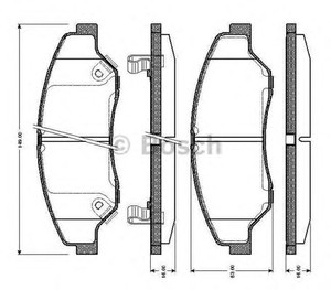 Фото Комплект гальмівних колодок, дискове гальмо Bosch 0 986 TB2 366