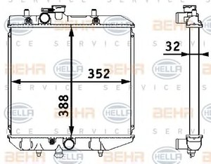 Фото Радіатор, охолодження двигуна Behr Hella Service 8MK376708281