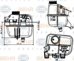 Фото Компенсационный бак, охлаждающая жидкость Behr Hella Service 8MA 376 737-221