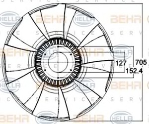 Фото Крыльчатка вентилятора, охлаждение двигателя Behr Hella Service 8MV 376 758-561