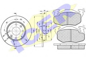 Фото Комплект тормозов, дисковый тормозной механизм Icer 31120-4689