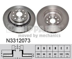 Фото Гальмівний диск Nipparts N3312073