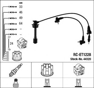 Фото Комплект дротів запалювання NGK 44320