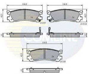 Фото Комплект гальмівних колодок, дискове гальмо COMLINE CBP3824