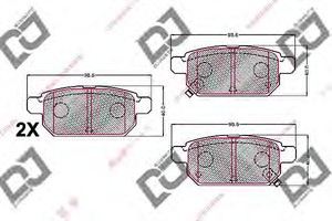 Фото Комплект гальмівних колодок, дискове гальмо DJ PARTS BP2214