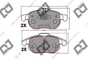 Фото Комплект гальмівних колодок, дискове гальмо DJ PARTS BP2179