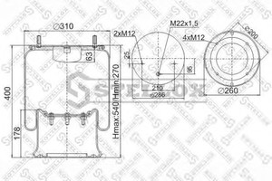 Фото Кожух пневматической рессоры STELLOX 90-40281-SX