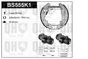 Фото Комплект гальм, барабанний нальмівний механізм QUINTON HAZELL BS555K1