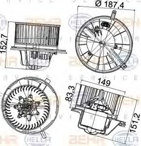 Фото Вентилятор салону Behr Hella Service 8EW 351 043-211