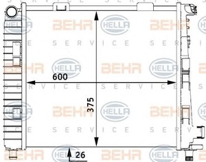 Фото Радіатор, охолодження двигуна Behr Hella Service 8MK 376 712-651