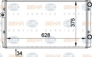 Фото Радіатор, охолодження двигуна Behr Hella Service 8MK376714491