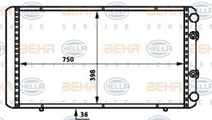 Фото Радіатор, охолодження двигуна Behr Hella Service 8MK 376 717-091