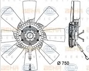 Фото Зчеплення, вентилятор радіатора Behr Hella Service 8MV 376 730-721