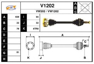 Фото Привідний вал SNRA V1202