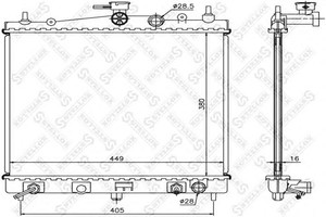 Фото Радіатор, охолодження двигуна STELLOX 10-25190-SX