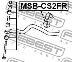 Фото Втулка стабілізатора пер. Lancer 00-09 Febest MSBCS2FR