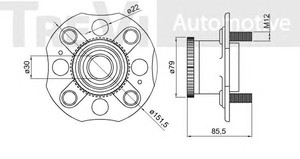 Фото Комплект подшипника ступицы колеса TREVI AUTOMOTIVE WB2224