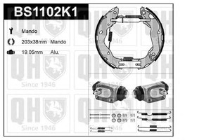 Фото Комплект тормозов, барабанный тормозной механизм QUINTON HAZELL BS1102K1