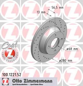 Фото Гальмівний диск Zimmermann 100.1221.52