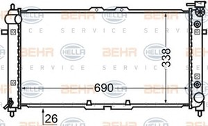 Фото Радіатор, охолодження двигуна Behr Hella Service 8MK 376 727-691