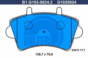 Фото Комплект гальмівних колодок, дискове гальмо GALFER B1G10206242