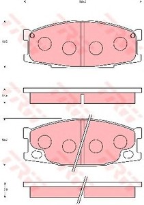 Фото Комлект гальмівних колодок, дисковий механізм TRW GDB7100