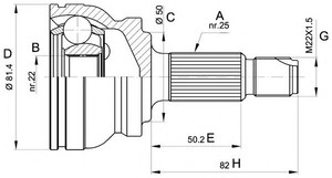 Фото Шарнірний комплект, приводний вал OPEN PARTS CVJ5029.10