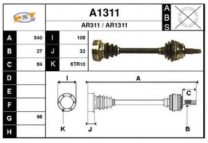 Фото Привідний вал SNRA A1311