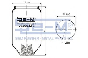 Фото Кожух пневматической рессоры SEM-LASTIK 72909STB