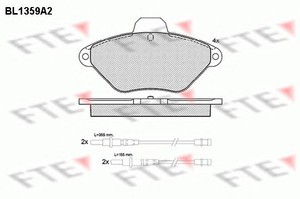 Фото Комлект гальмівних колодок, дисковий механізм FTE BL1359A2