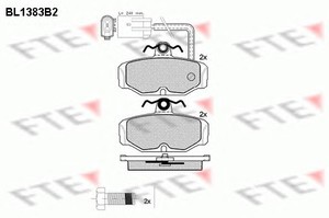 Фото Комлект гальмівних колодок, дисковий механізм FTE BL1383B2