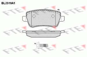 Фото Гальмівні колодки FTE BL2519A1