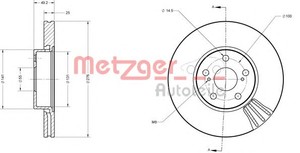 Фото Гальмівний диск Metzger 6110625